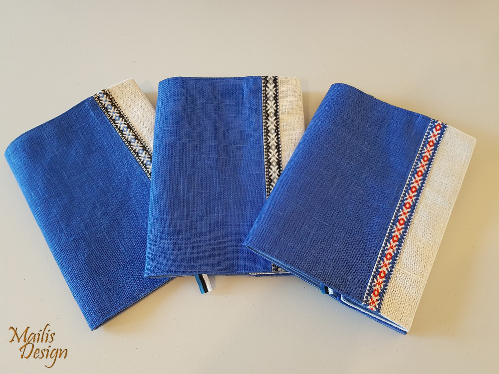 Linased kaaned (18,5 x 14,5 cm), sini-must-valge