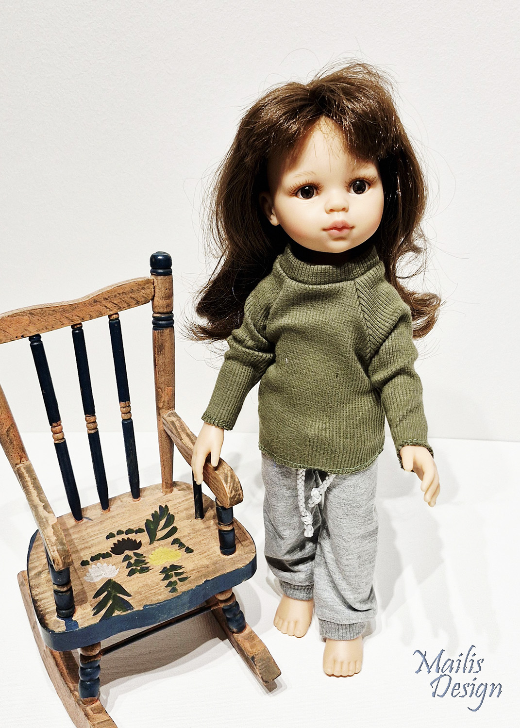 Nuku pullover, oliiviroheline, Paola Reina 32 cm